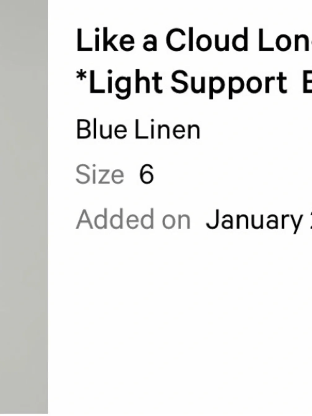 Lululemon Like a Cloud Bra Long Line *Light Support, B/C Cup Blue Linen